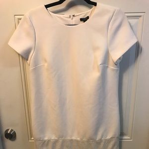 Ann Taylor FAUX LEATHER BANDED SHIFT DRESS